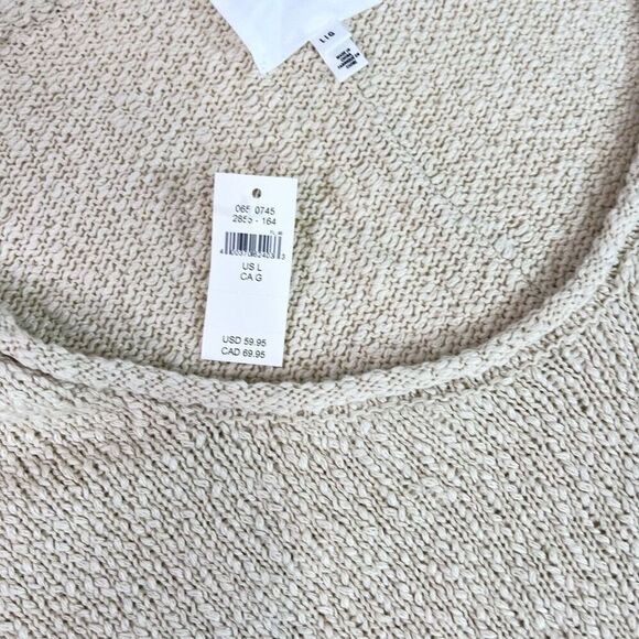 Aerie Sweater Womens Large Cream Beachy Voop Scoopneck Textured Knit Pullover NW - Picture 6 of 10